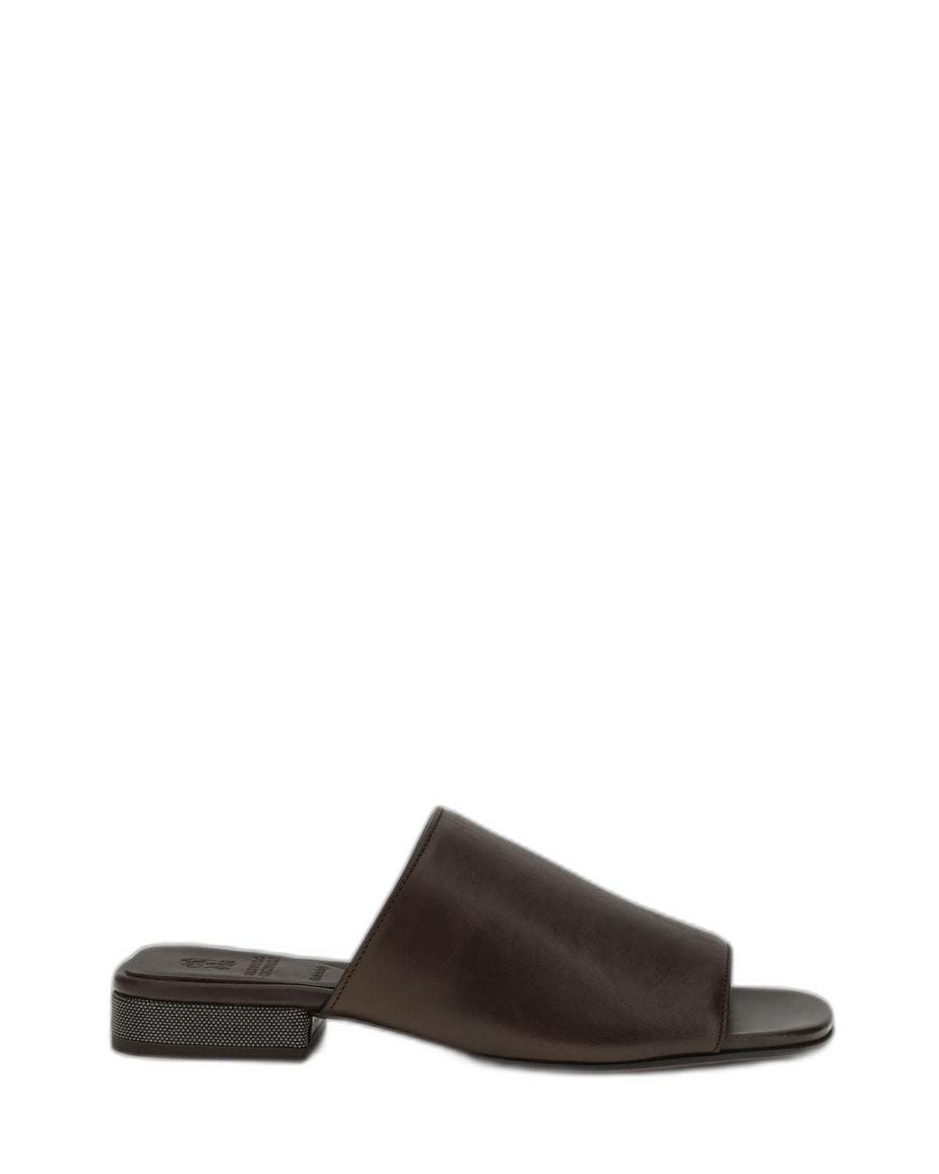 Brunello Cucinelli Brown Sliders