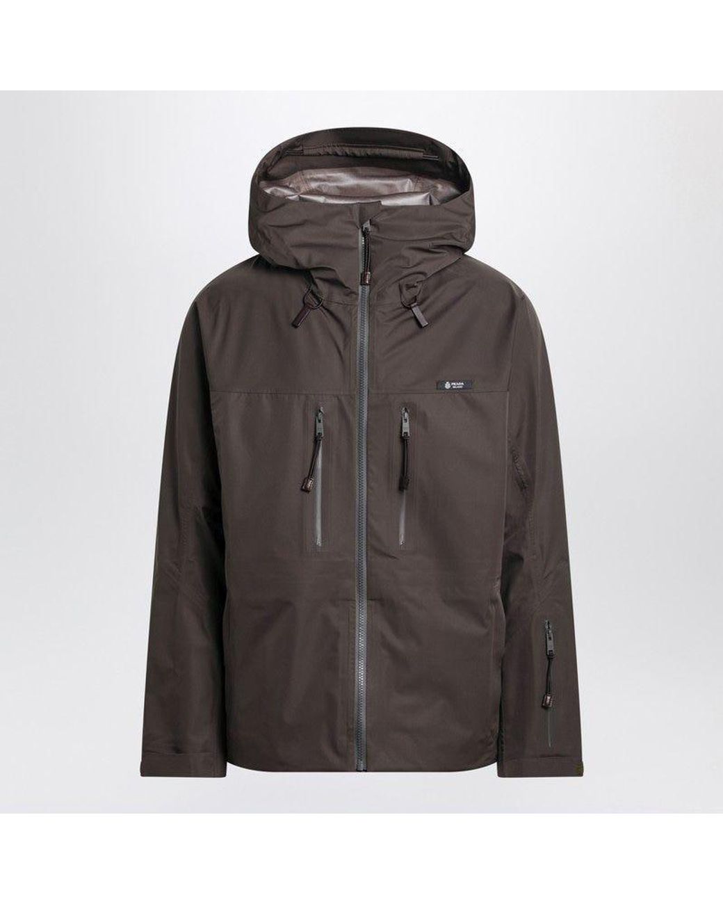 Prada Brown Camouflage Hooded Jacket for men