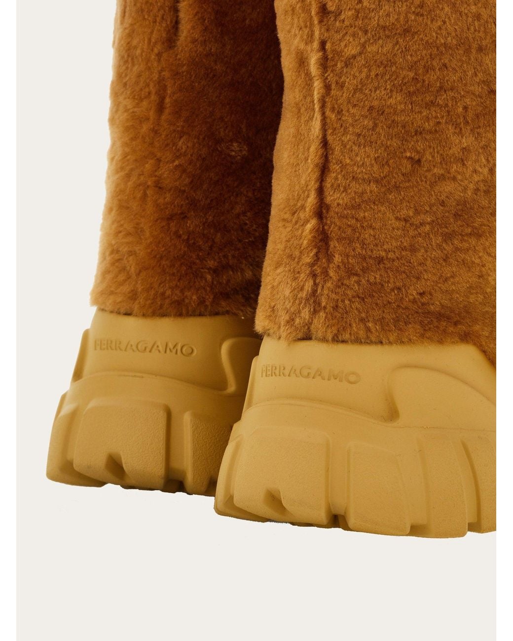 Ferragamo Brown Delphi Shearling Boot, Medium for men