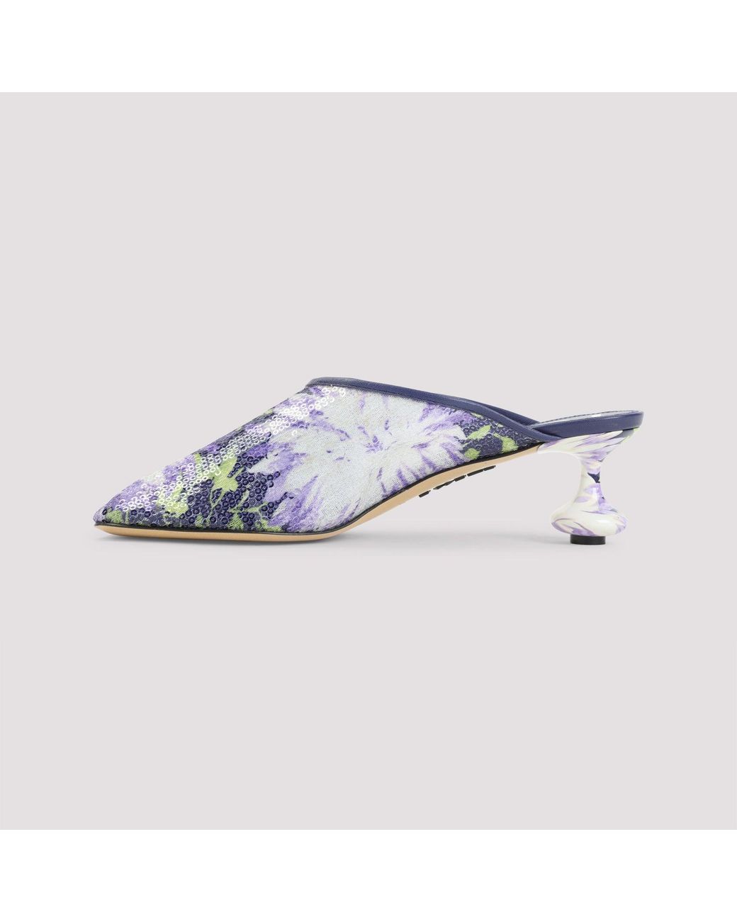 Loewe White Toy 45 Sequins Mules