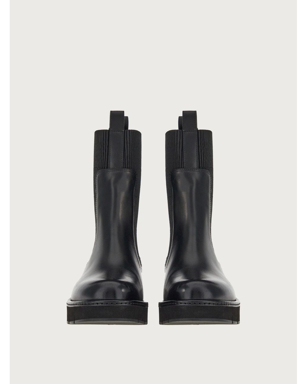 Ferragamo Rook Chelsea Boots, Leather in Black | Lyst