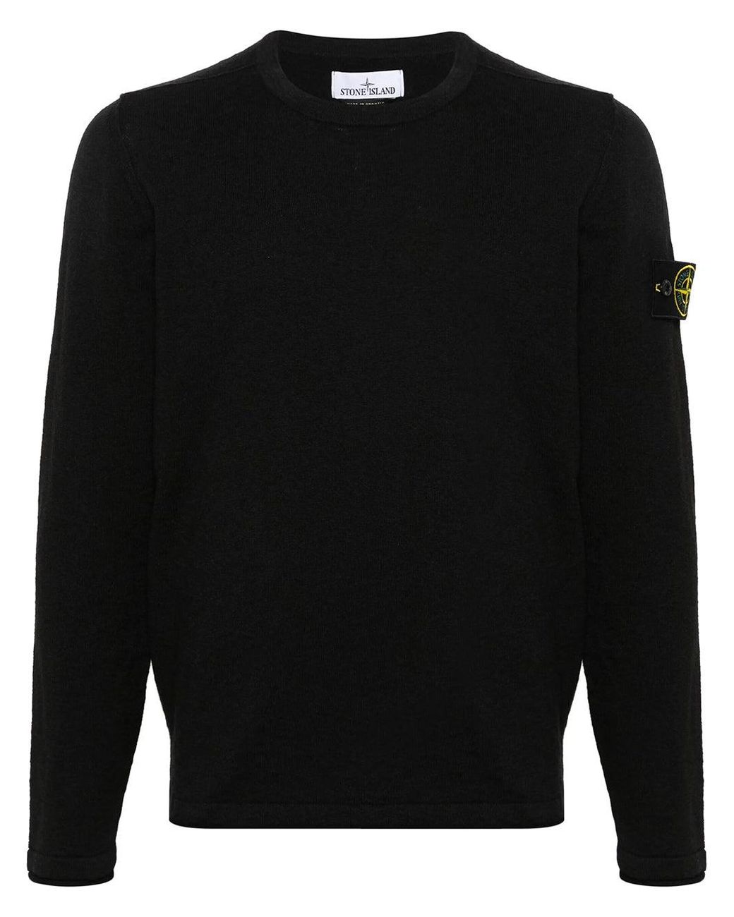 Stone Island Black Pullover With Logo for men
