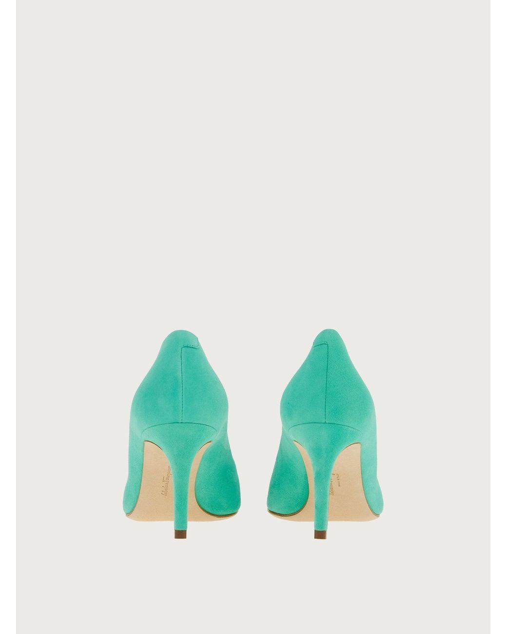 Ferragamo Green Pump — Light Aqua