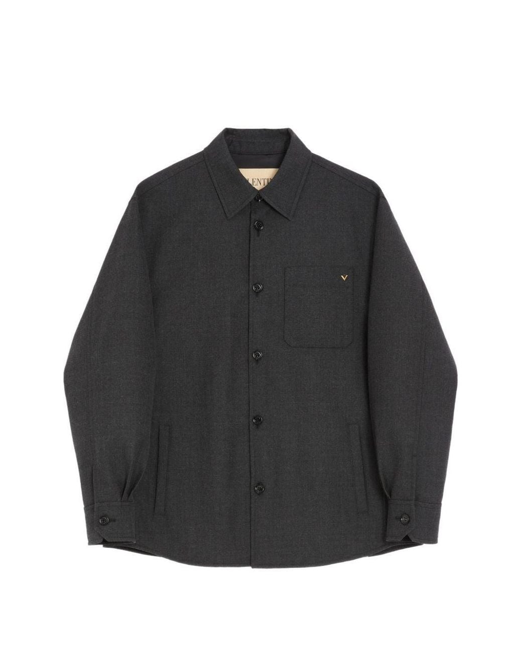 Valentino Black Vlogo Wool Blend Jacket
