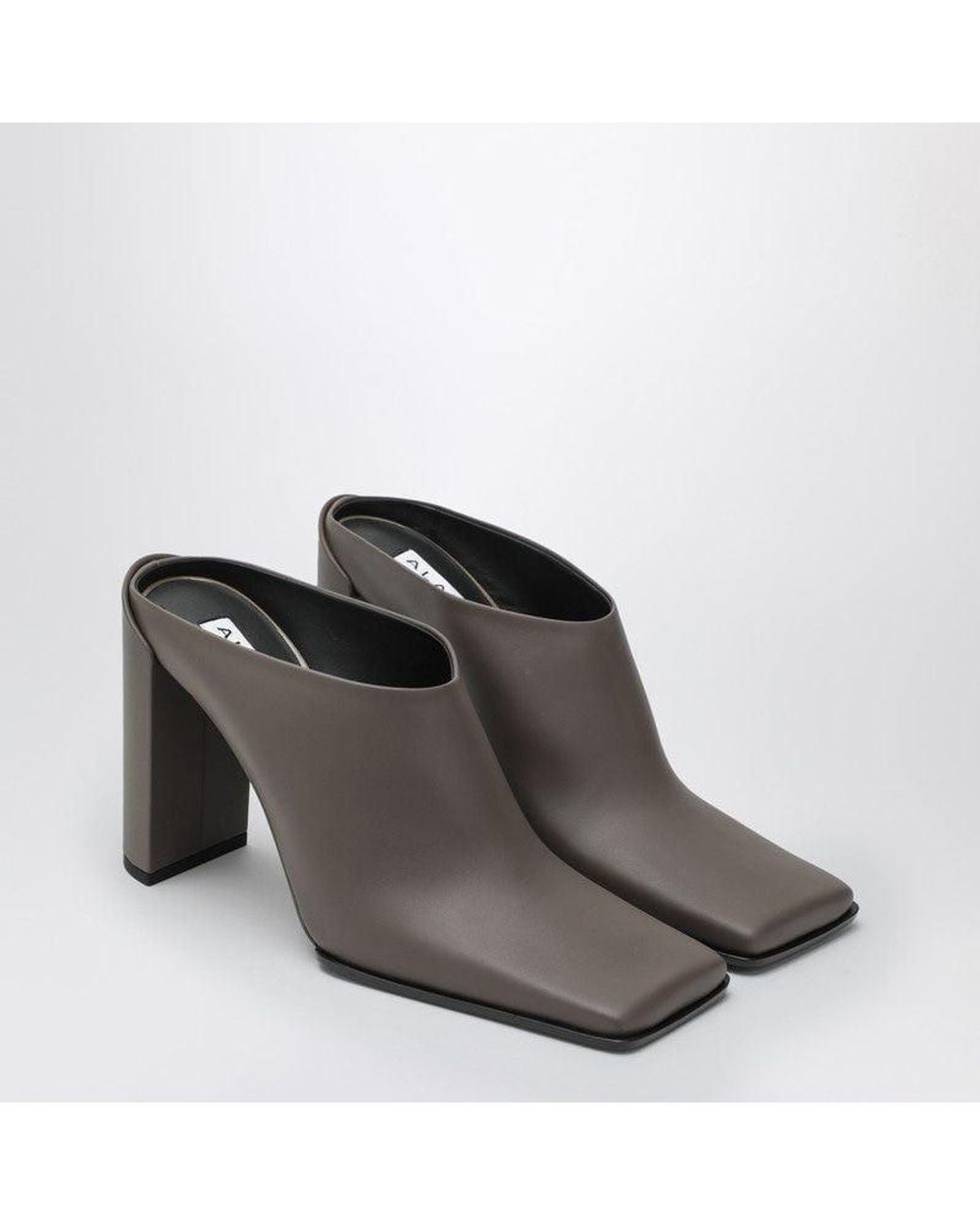 Alaïa Gray Heeled Mules