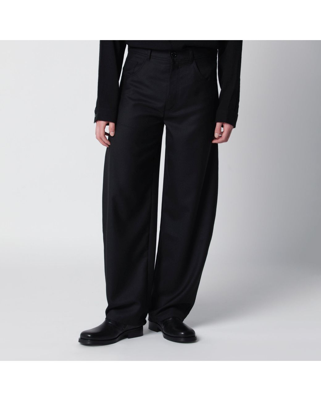 Séfr Black Wool-Blend Trousers for men