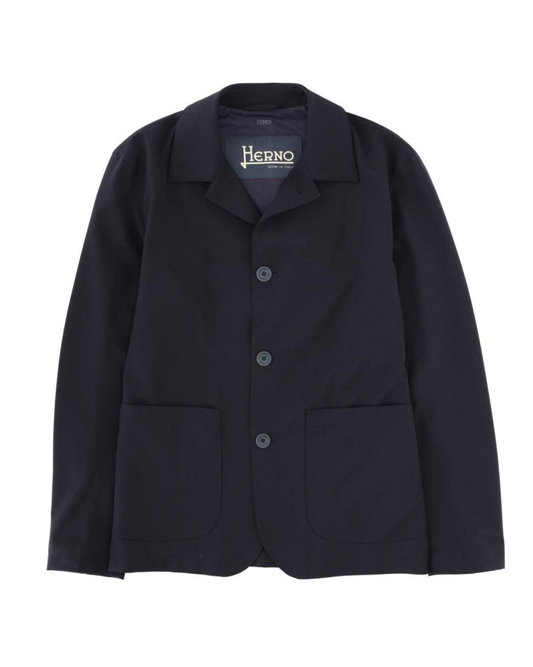 Herno Blue Shirt Collar Jacket for men