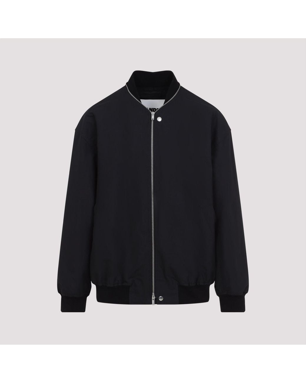 Jil Sander Black Bomber Jacket With Ribbed Cuffs for men