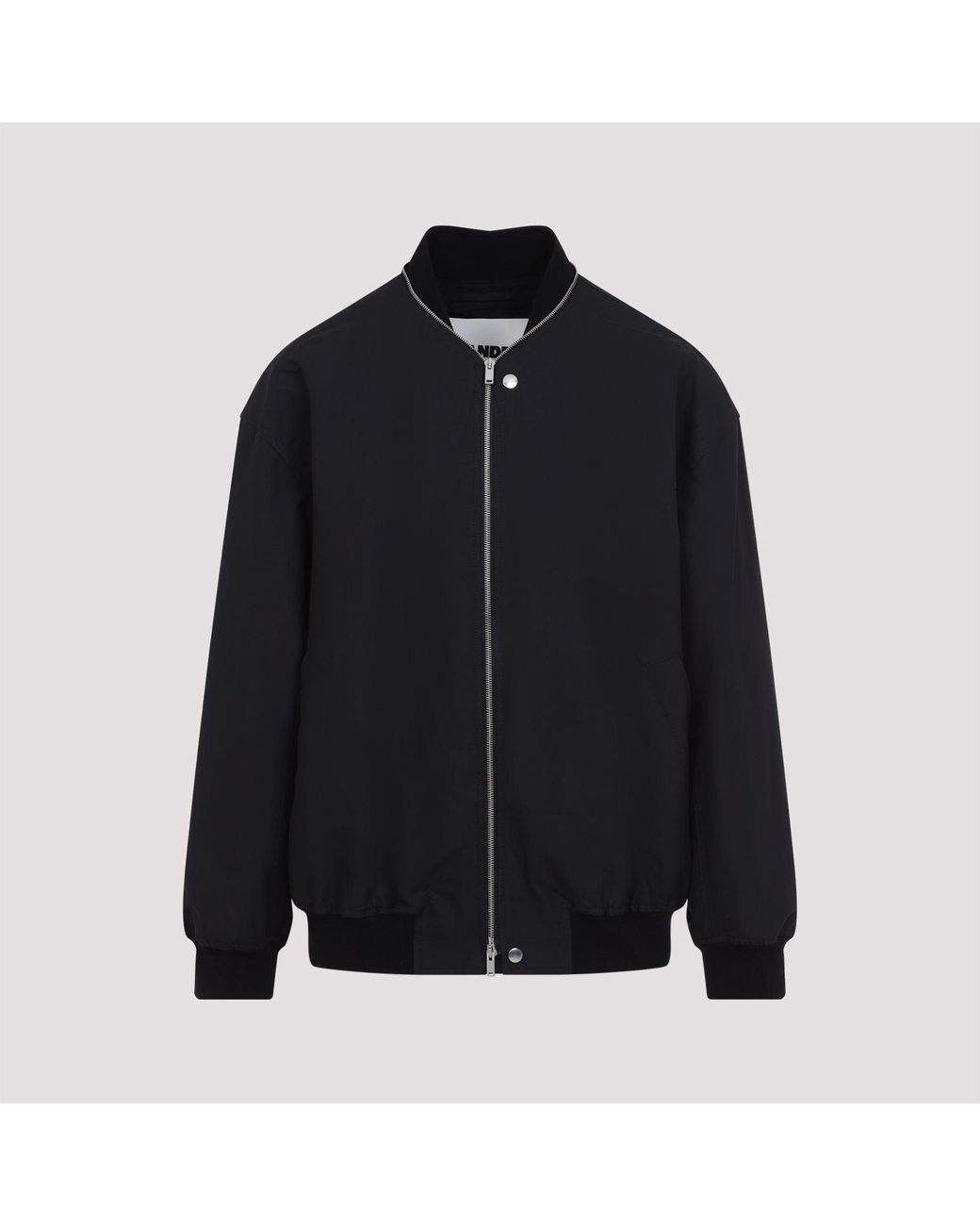 Jil Sander Black Bomber Jacket With Ribbed Cuffs for men