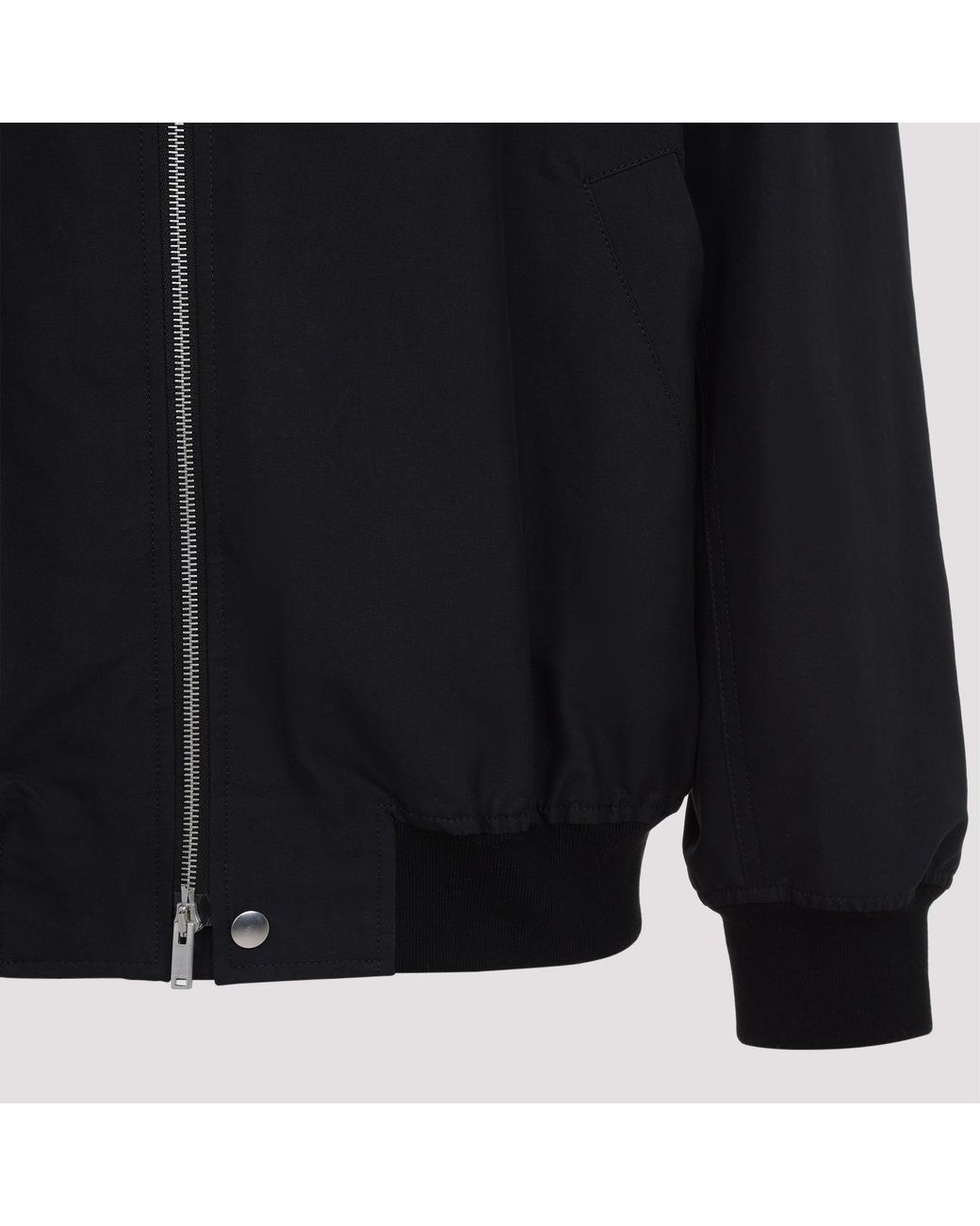 Jil Sander Black Bomber Jacket With Ribbed Cuffs for men