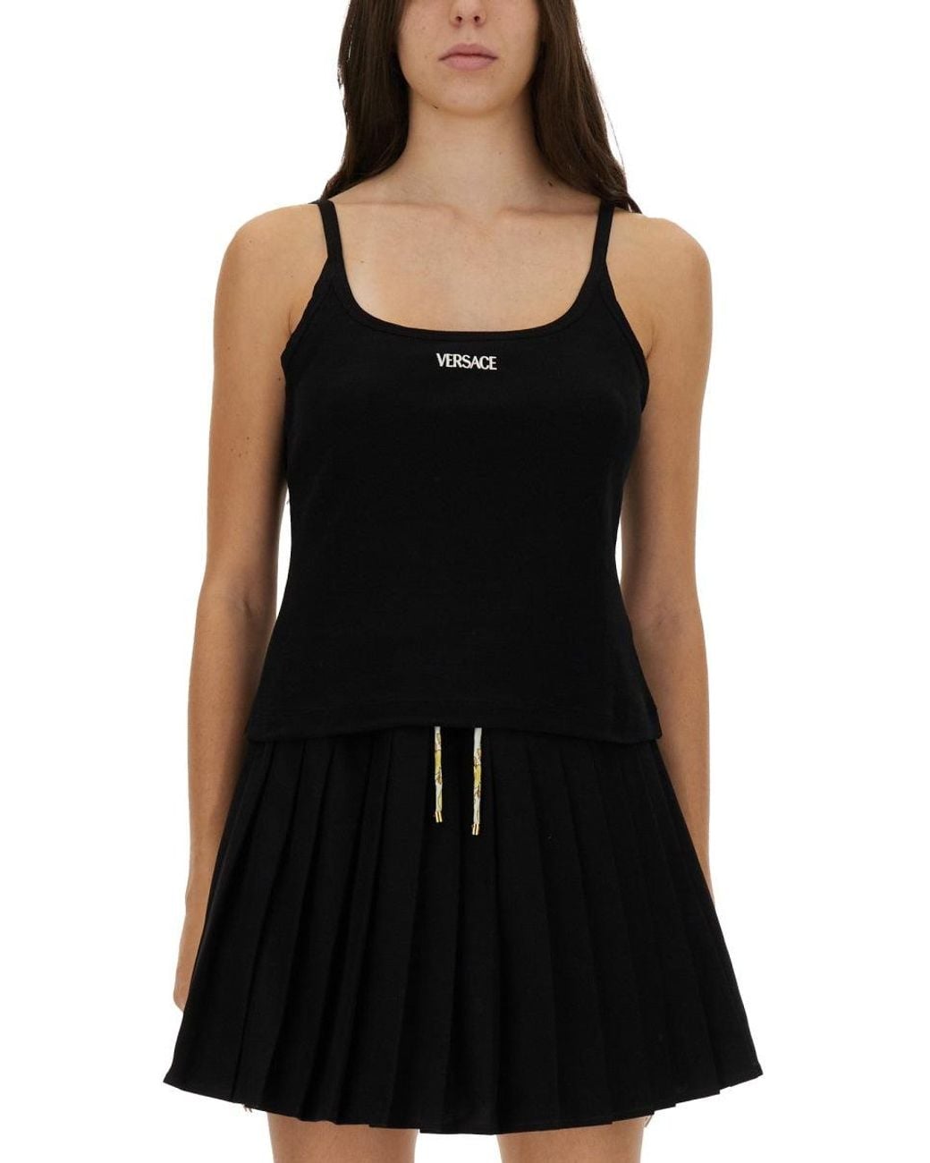 Versace Black Fitted Tank Top