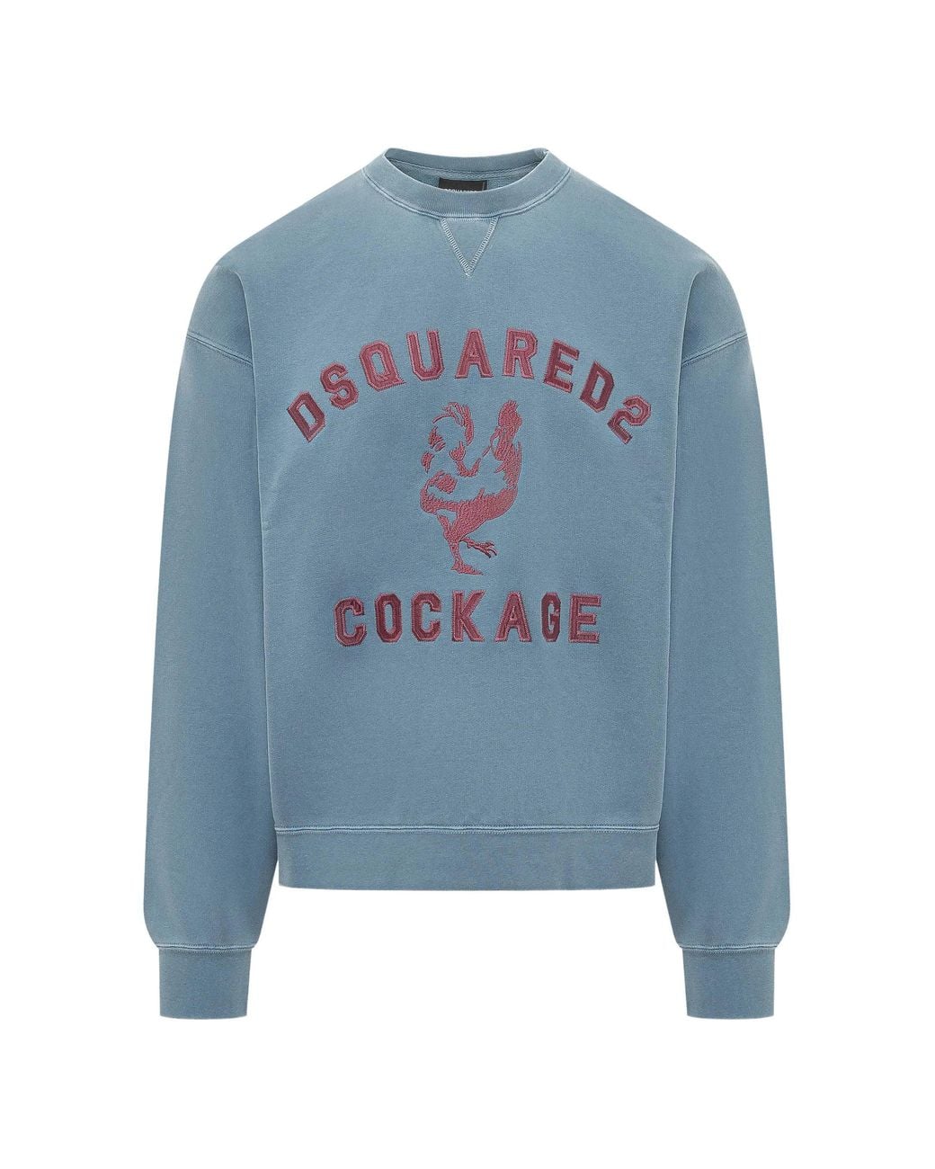 DSquared² Blue Graphic Crew Neck Sweatshirt for men