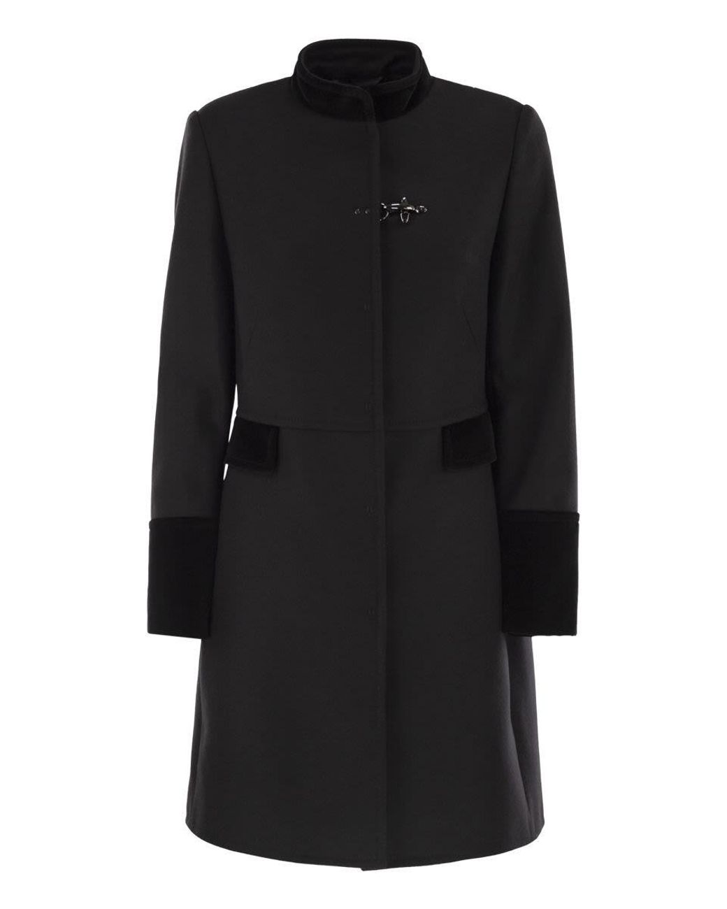 Fay Black Wool Cloth Coat