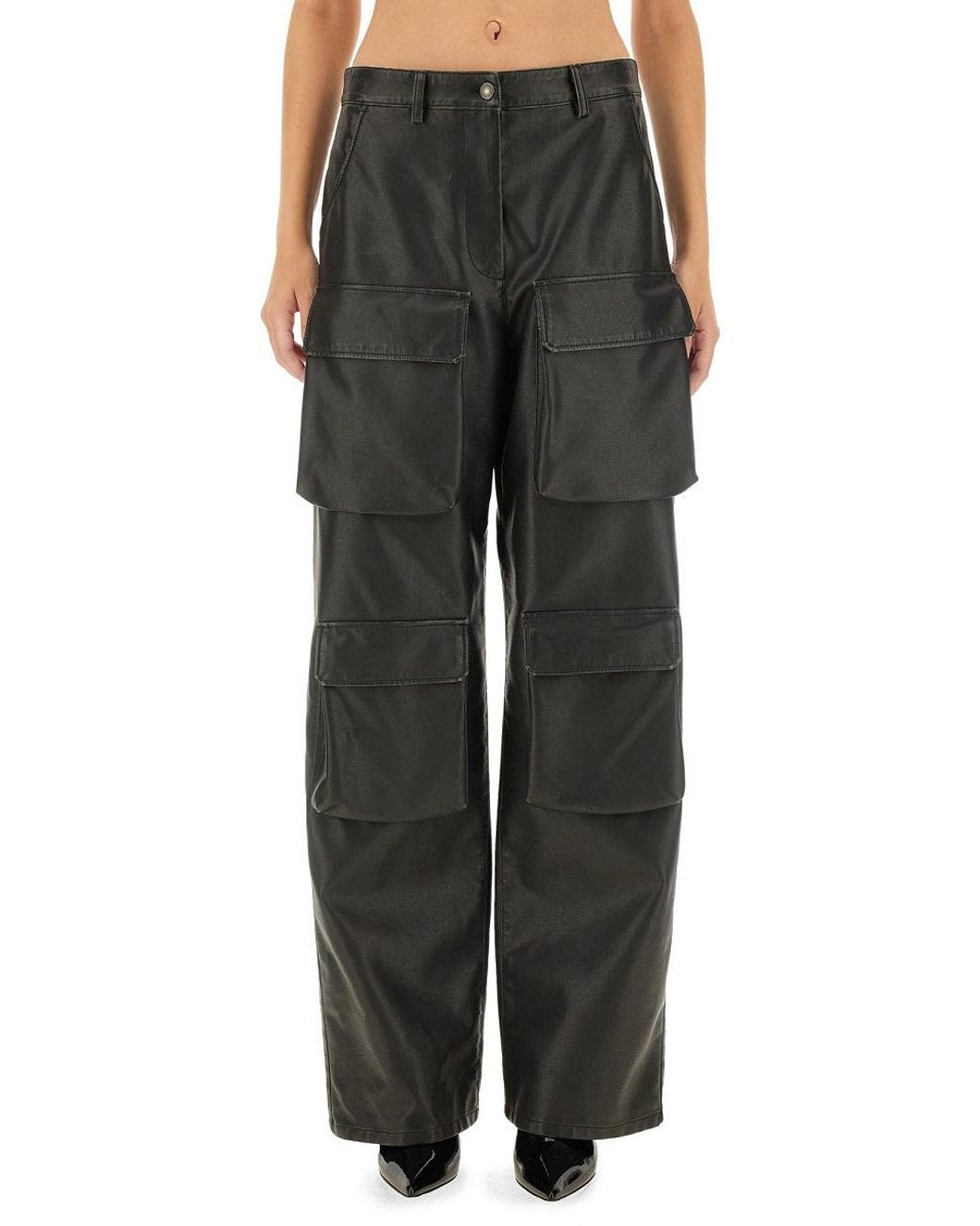 MSGM Black Cargo Pants for men