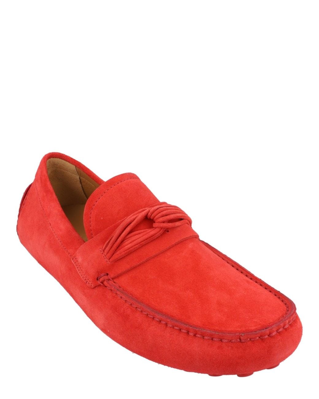 Ferragamo Red Forbes Suede Drivers for men