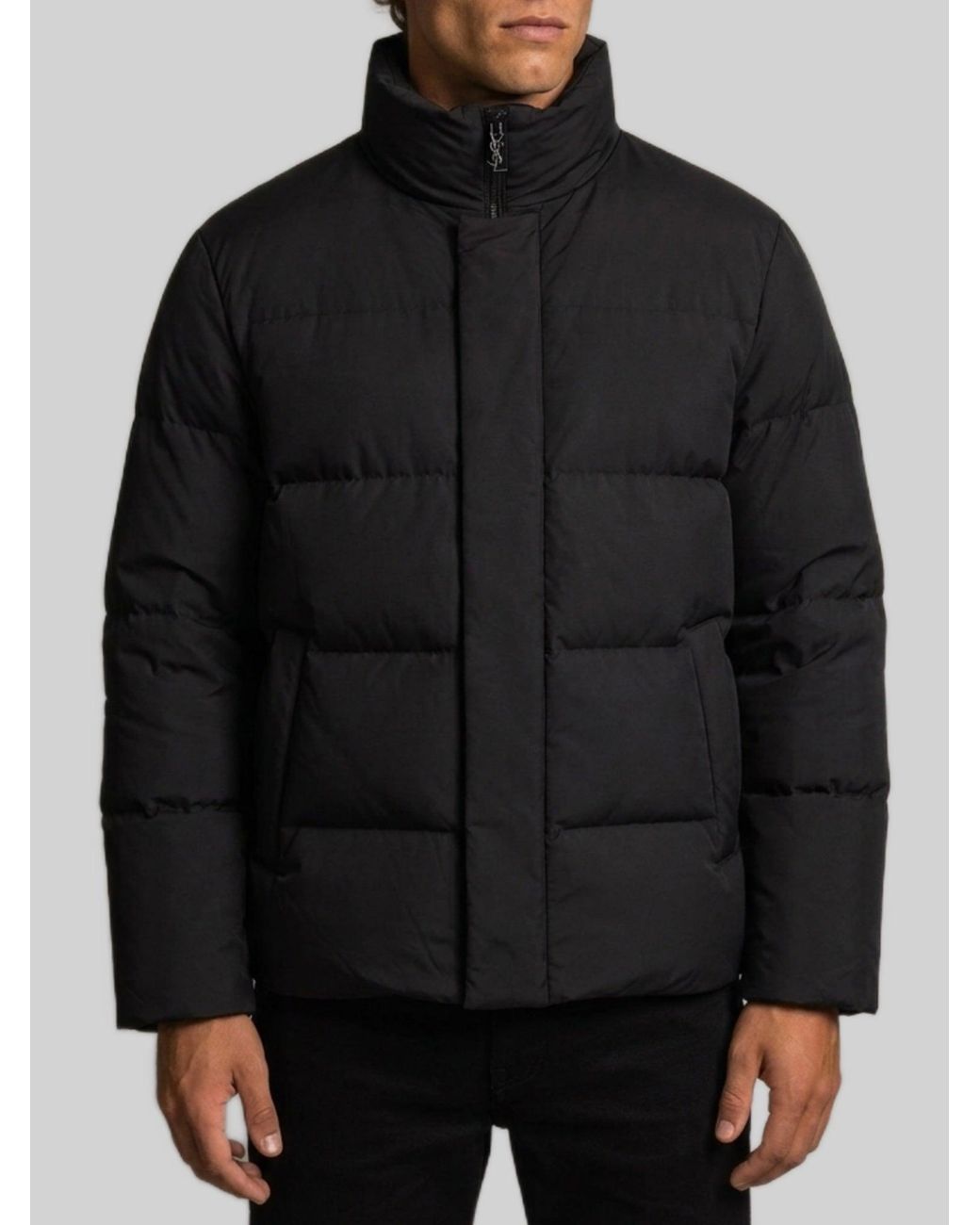 Saint Laurent Black Cassandre Puffer Jacket for men