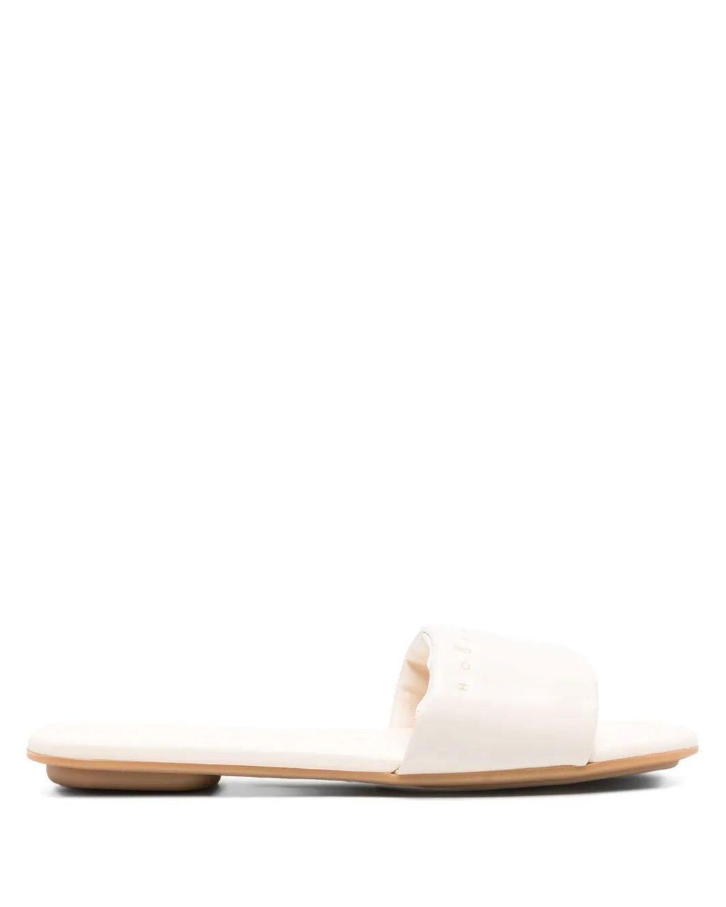 Hogan White Leather Slide