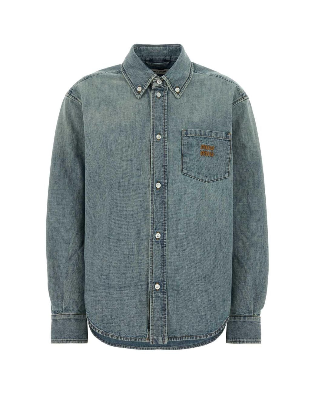Miu Miu Blue Regular Solid Shirt