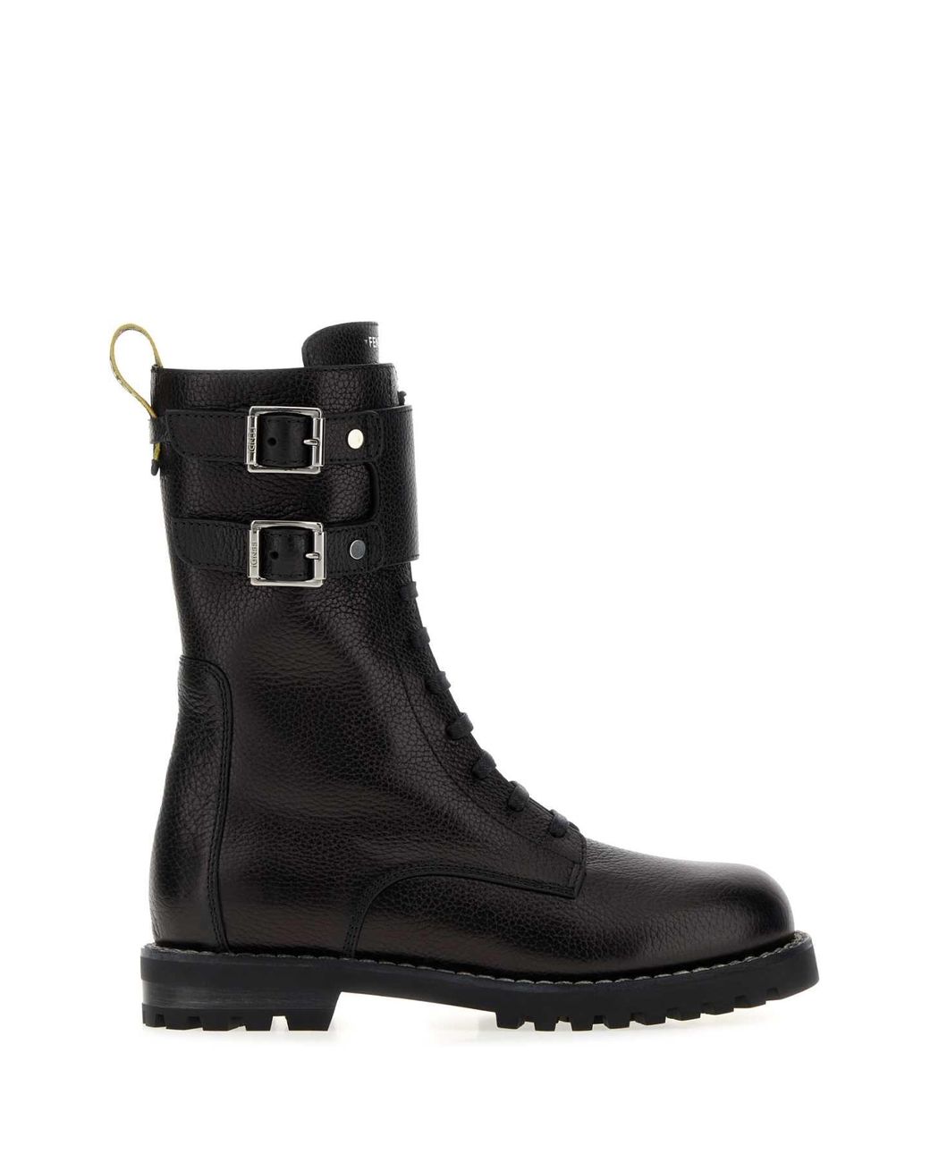 Fendi Black Polished Calfskin Biker Boots