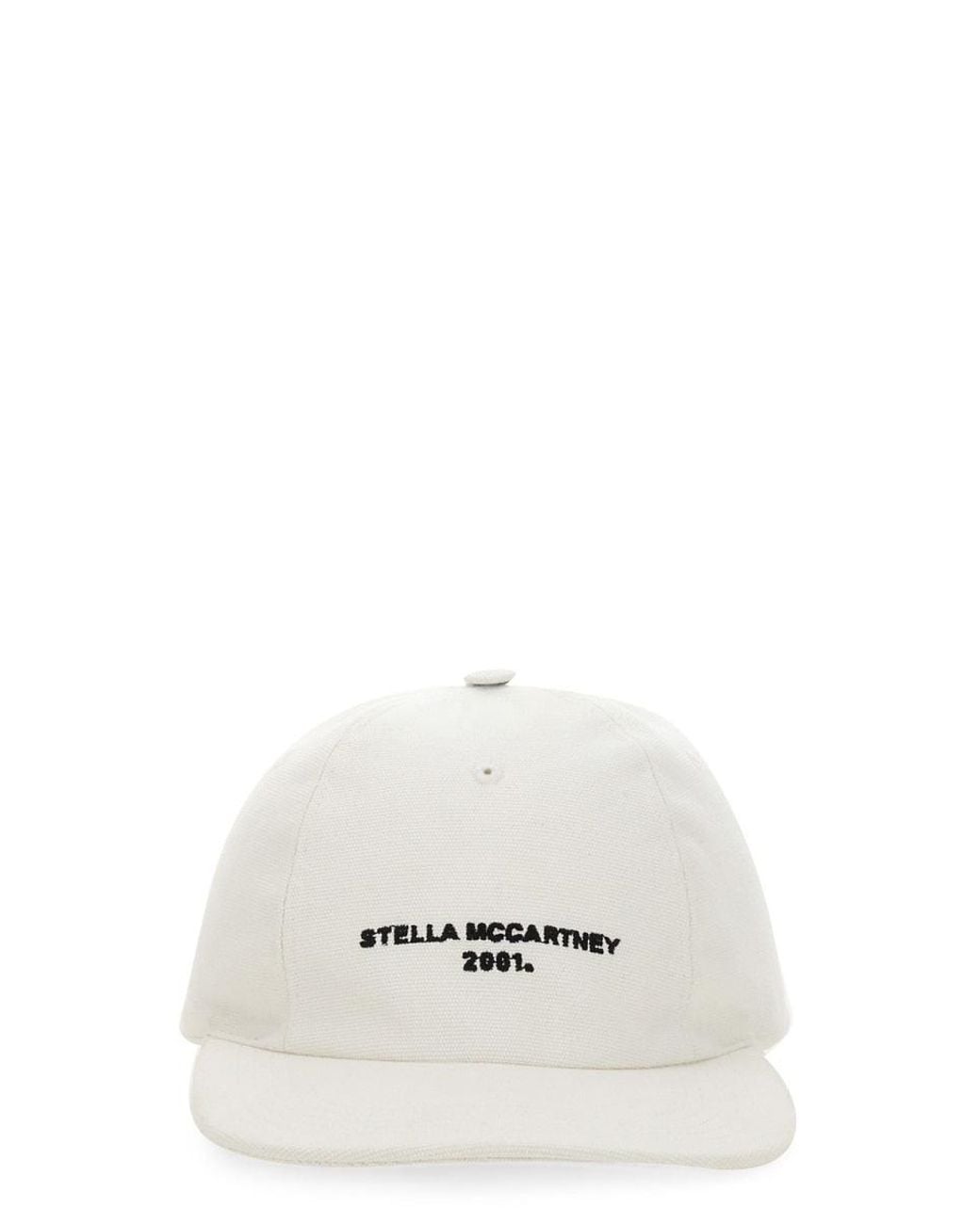 Stella McCartney White Baseball Hat With Logo Embroidery Cotton