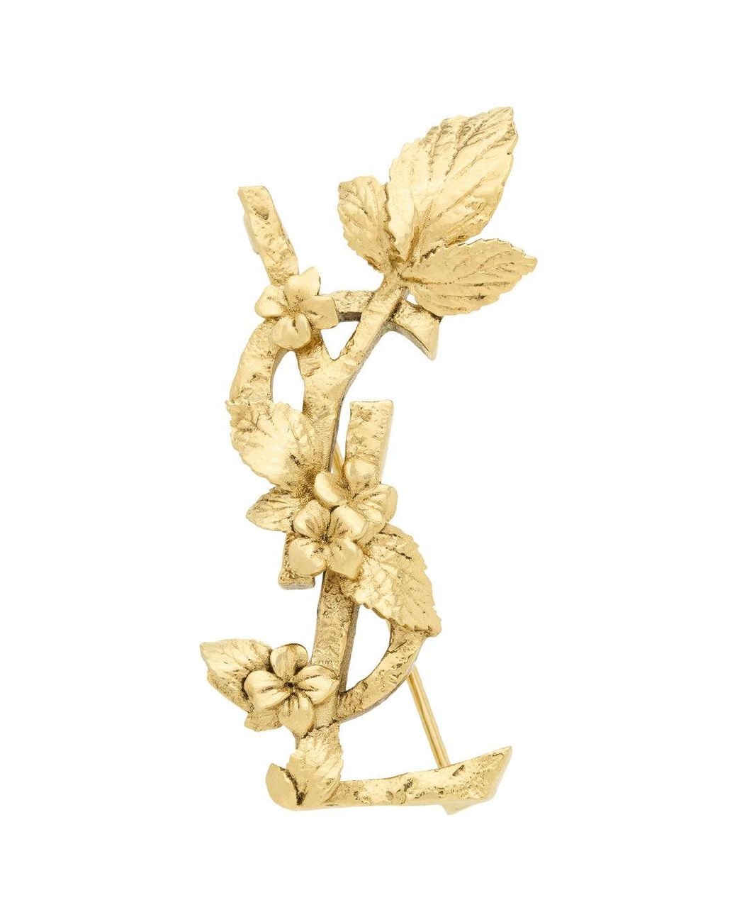 Saint Laurent Metallic Cassandre Hydrangea Brooch