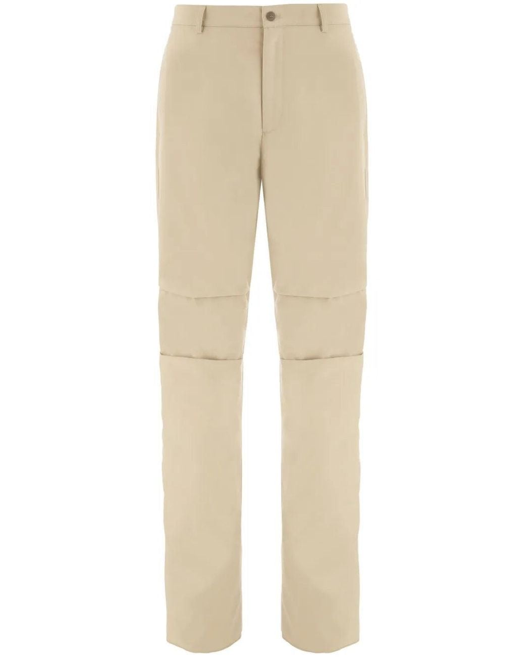 Ferragamo Natural Logo-Patch Cotton Cropped Trousers for men