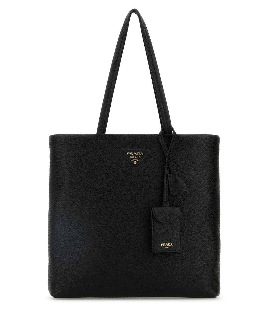 Prada Black Leather Shopping Bag