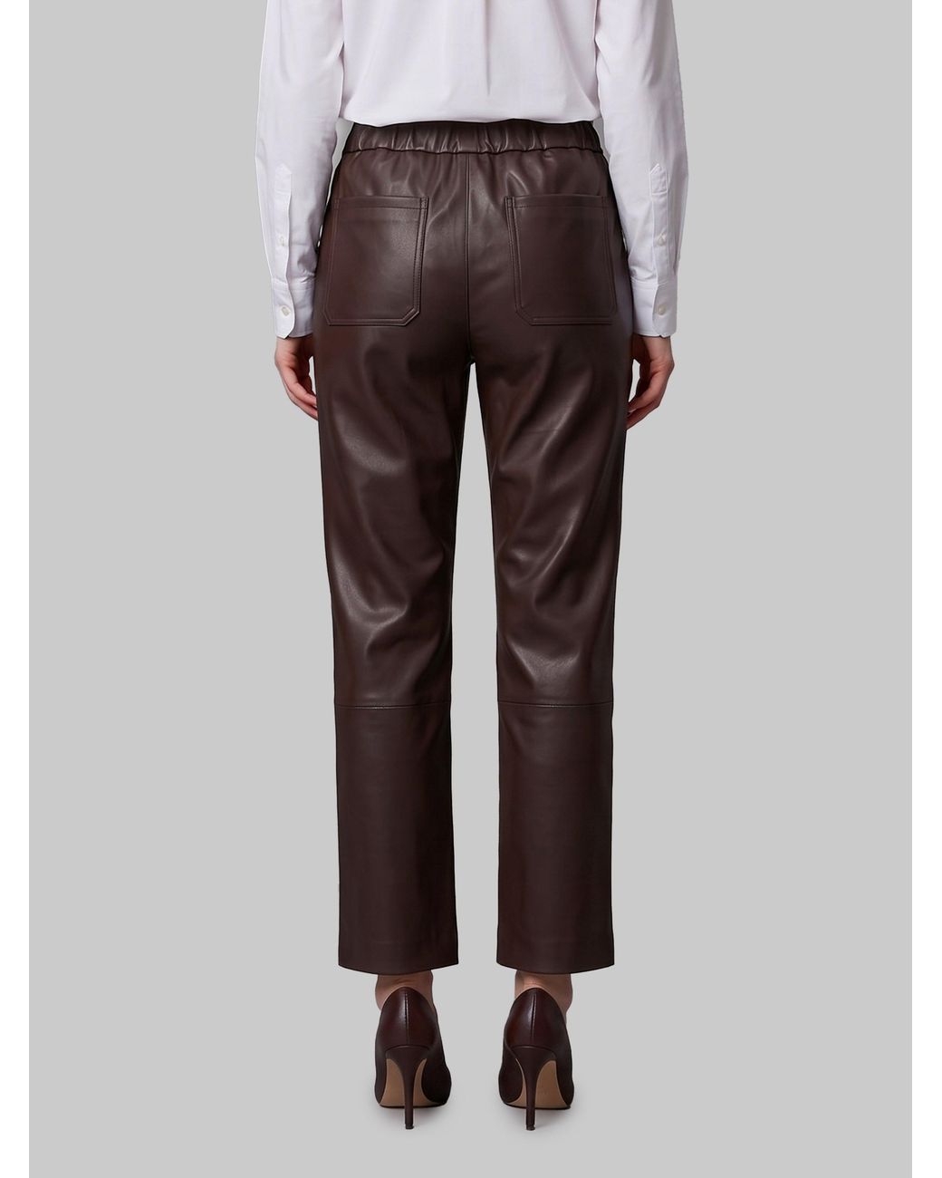 PARIENTE Brown Sarah Leather Pants
