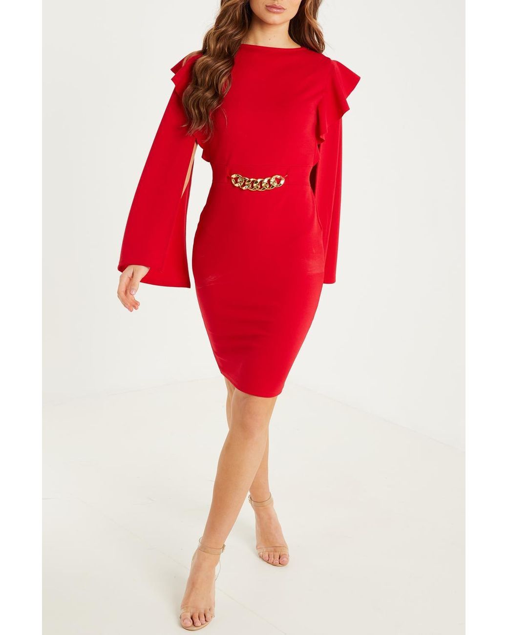 split sleeve midi dress