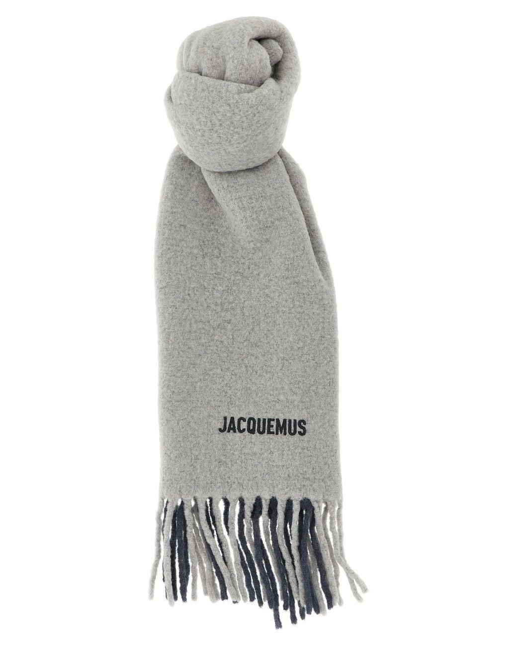 Jacquemus Gray Alpaca Wool Scarf for men