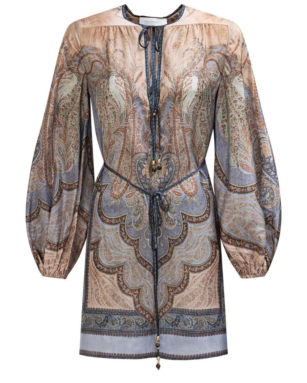 Zimmermann Gray Silk Tunic Dress