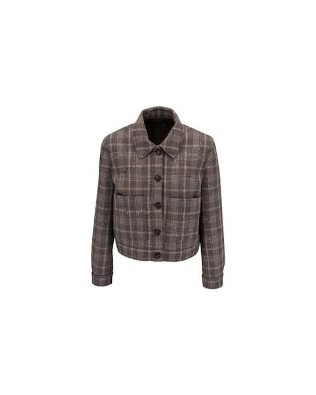 Brunello Cucinelli Brown Beige Wool Coat