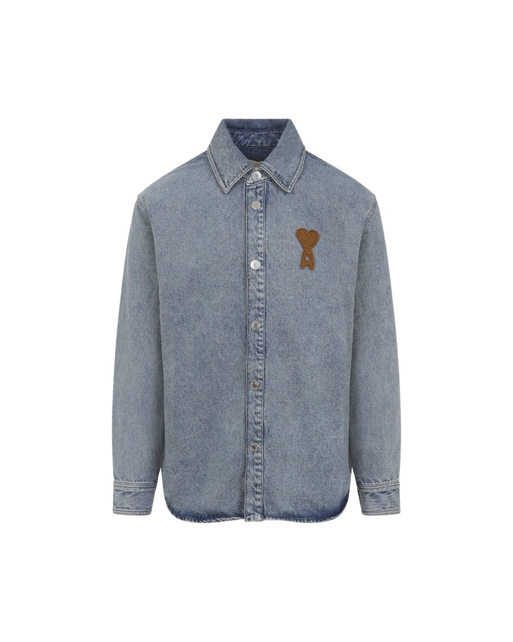 AMI Blue H Denim Jacket Light for men