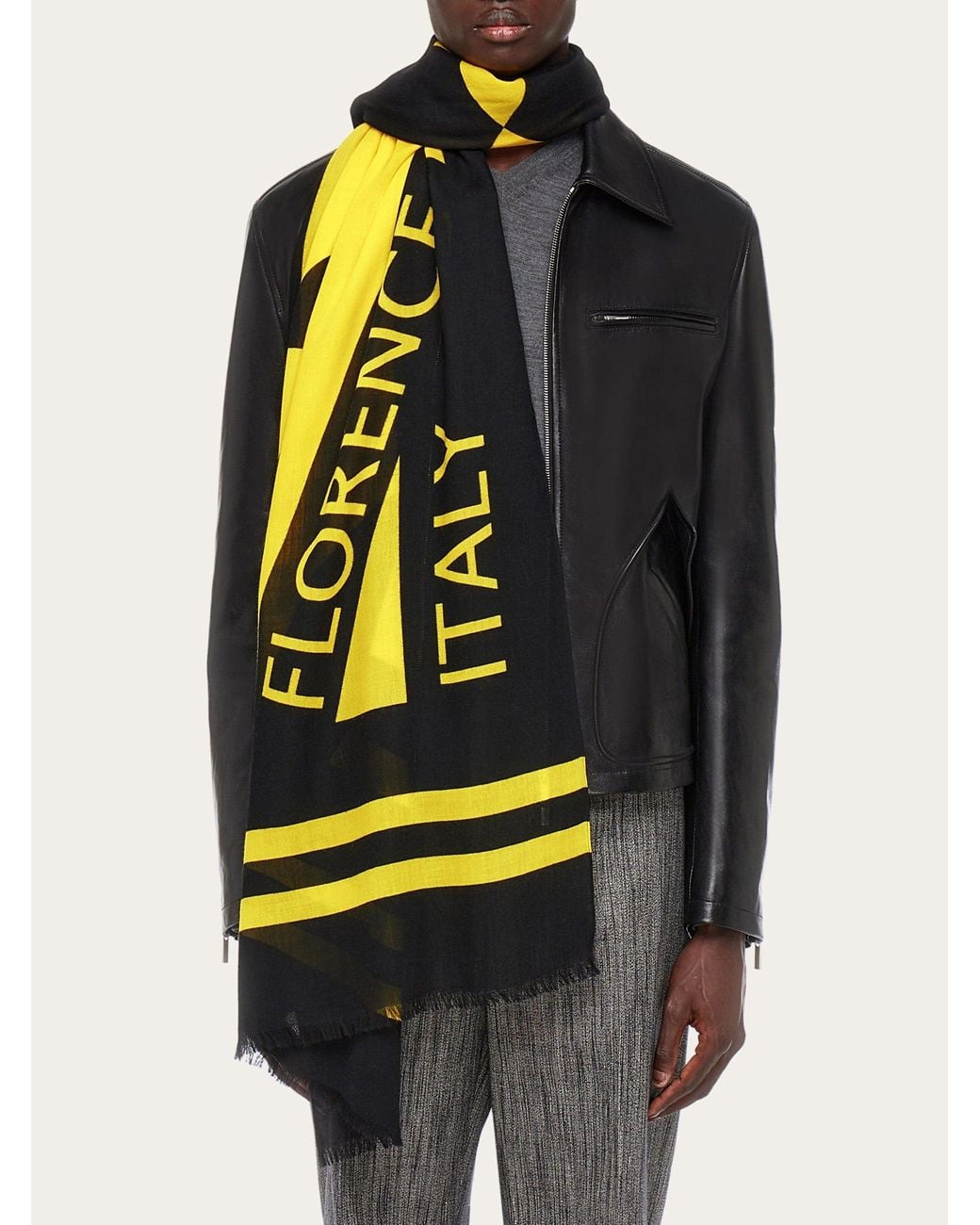 Ferragamo Black Logo Stole for men