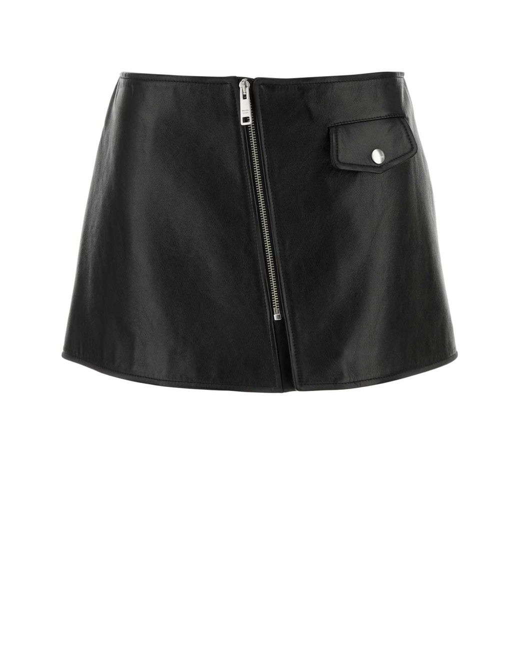 Prada Black Leather Mini Skirt