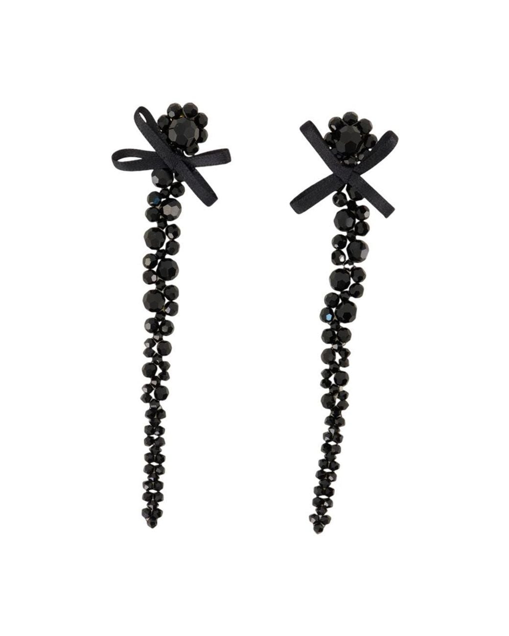 Simone Rocha Black Petite Bow Drip Earrings