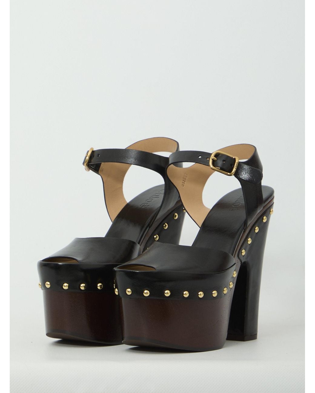 Chloé Black Meret Platform Clogs Sandals
