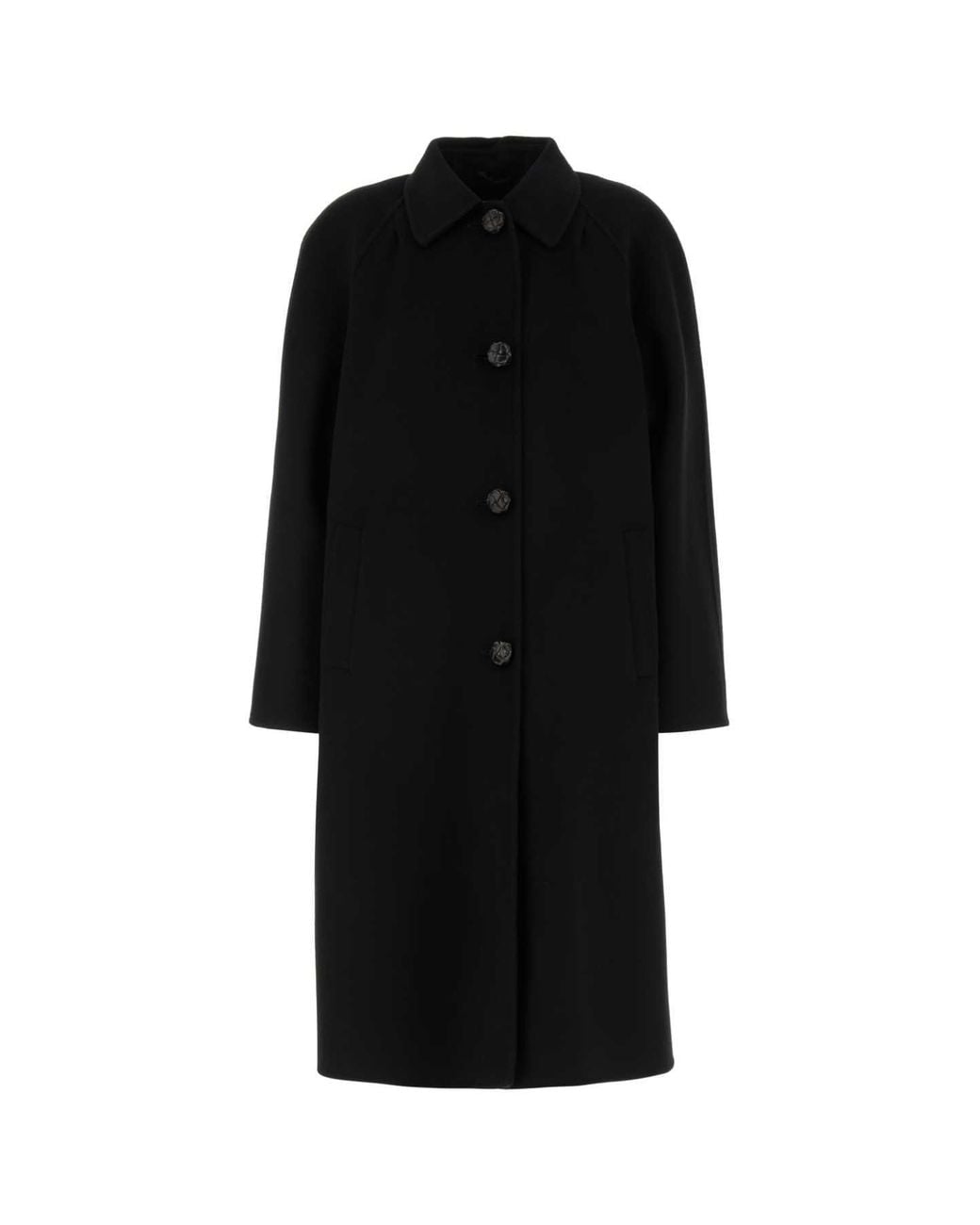 Prada Black Wool Blend Coat