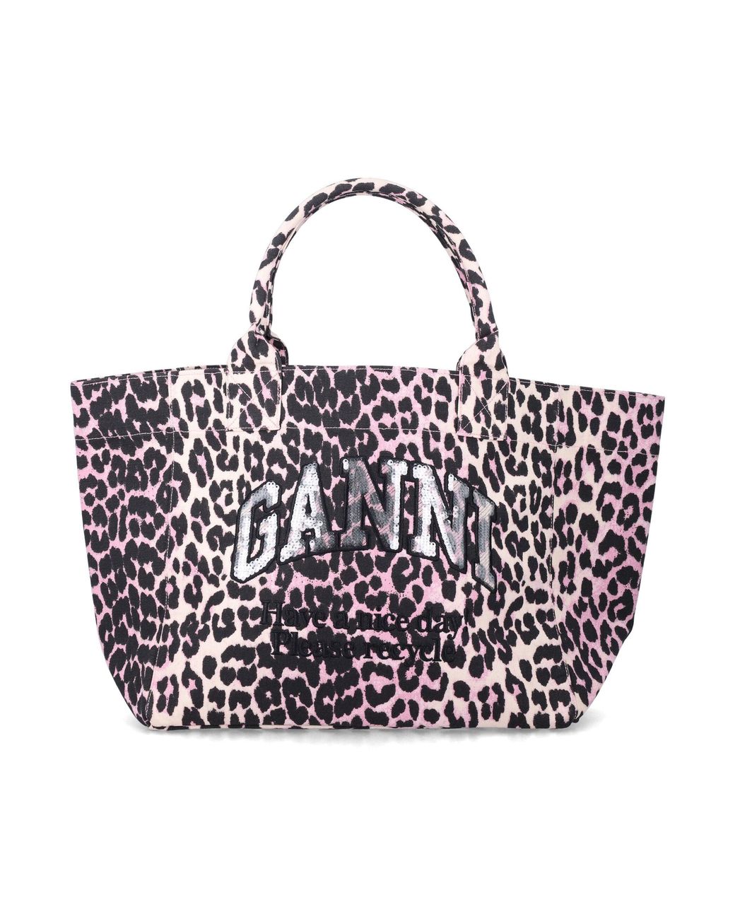 Ganni White Leopard Medium Tote