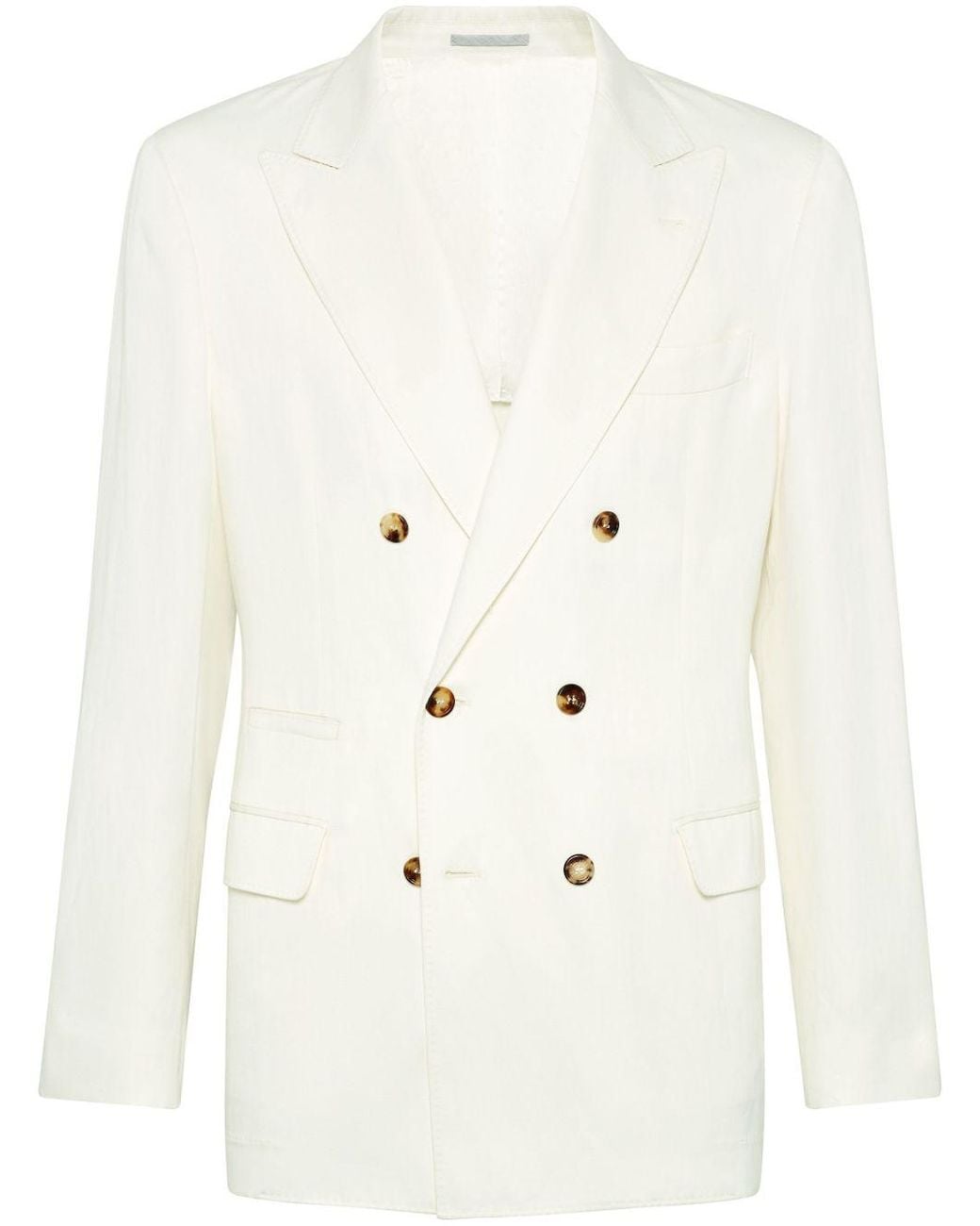 Brunello Cucinelli Natural Double-Breasted Jacket for men