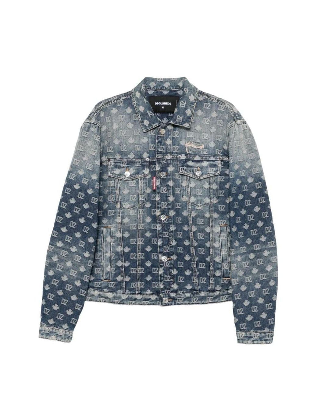 DSquared² Blue Logo-Monogram Denim Jacket for men