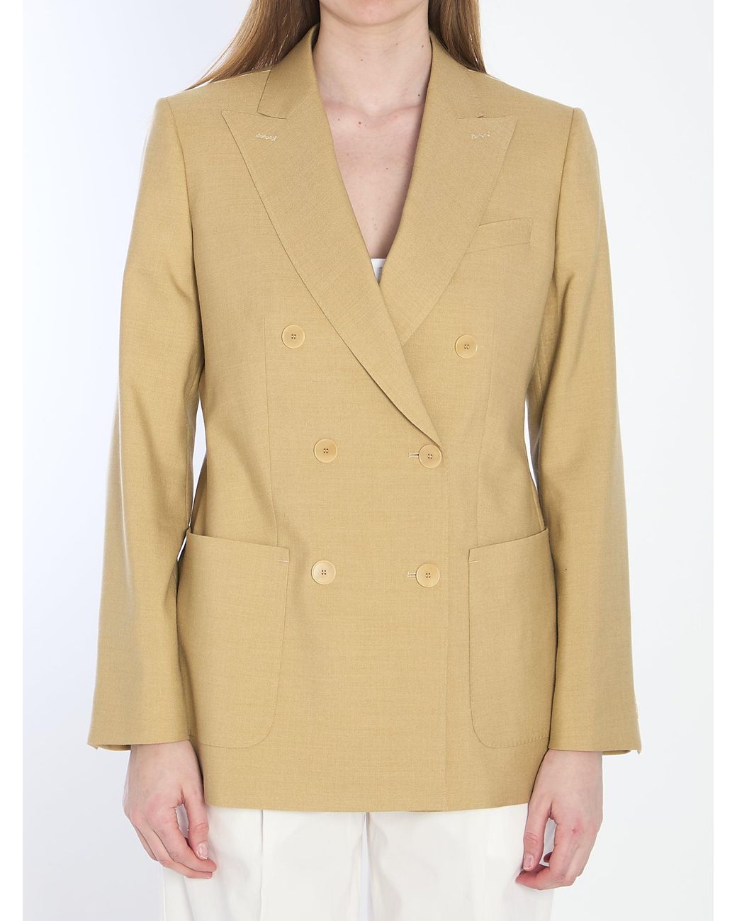 Max Mara Natural Double-Breasted Blazer