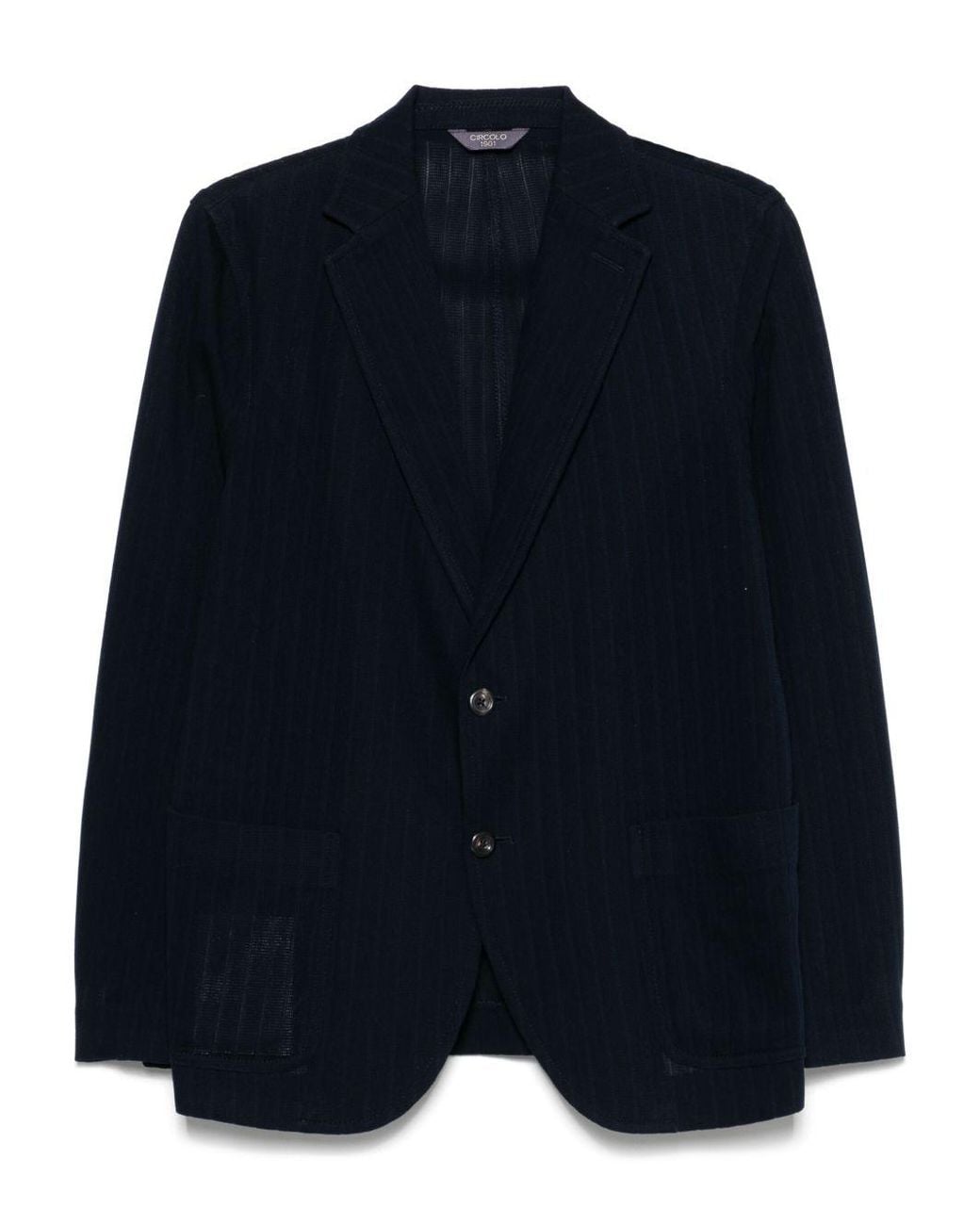 Circolo 1901 Blue Cotton Single-Breasted Jacket
