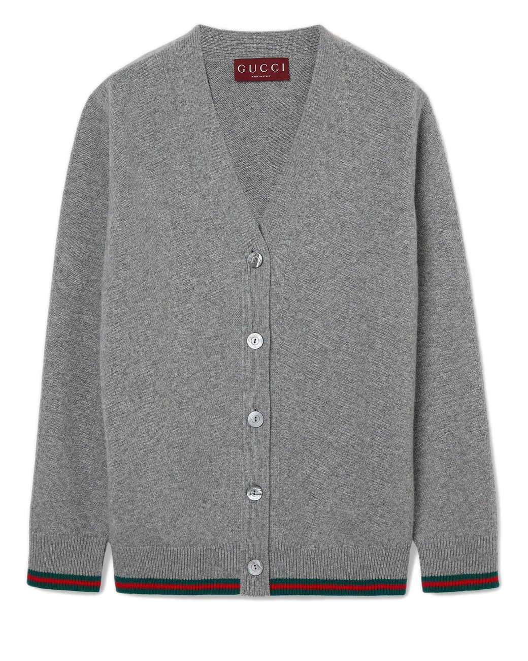 Gucci Gray Cardigan With Web