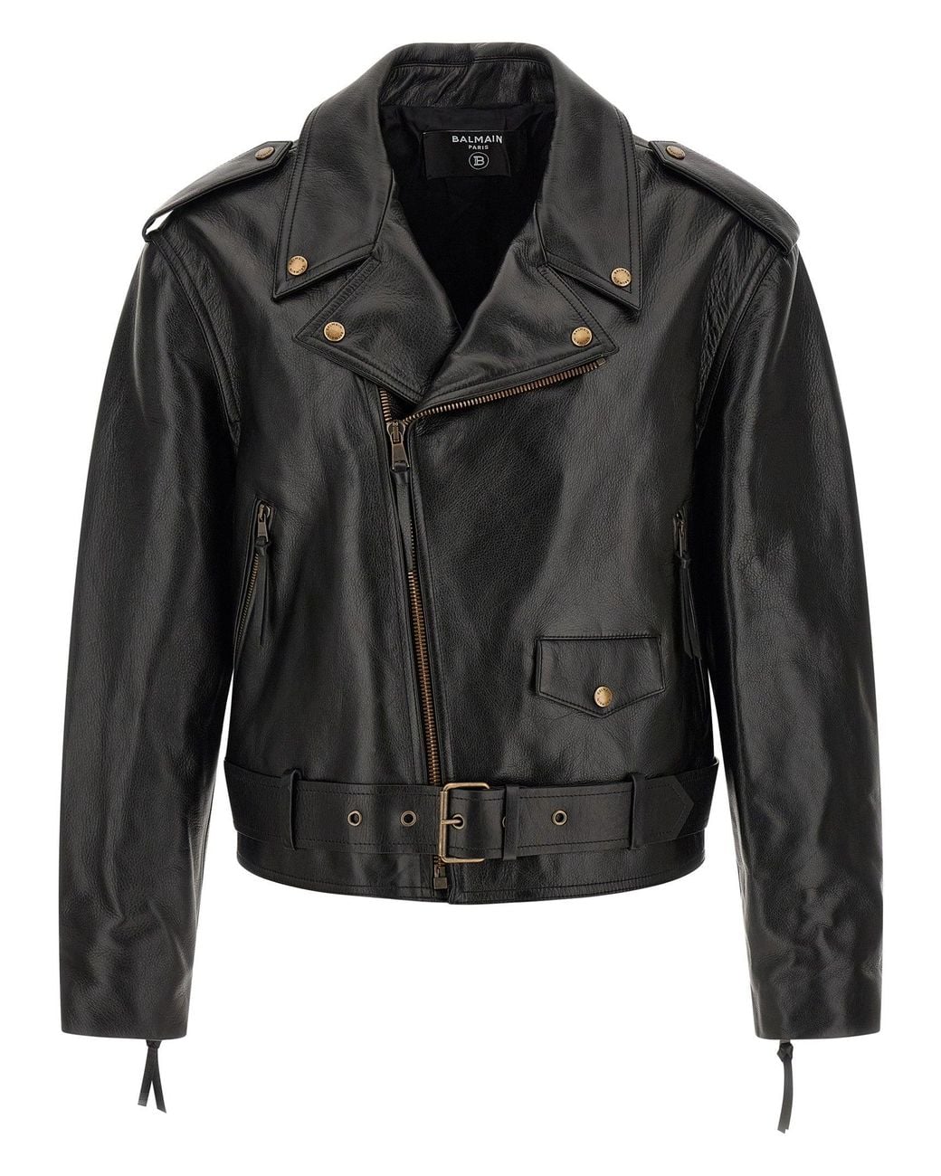 Balmain Black Biker Jacket for men