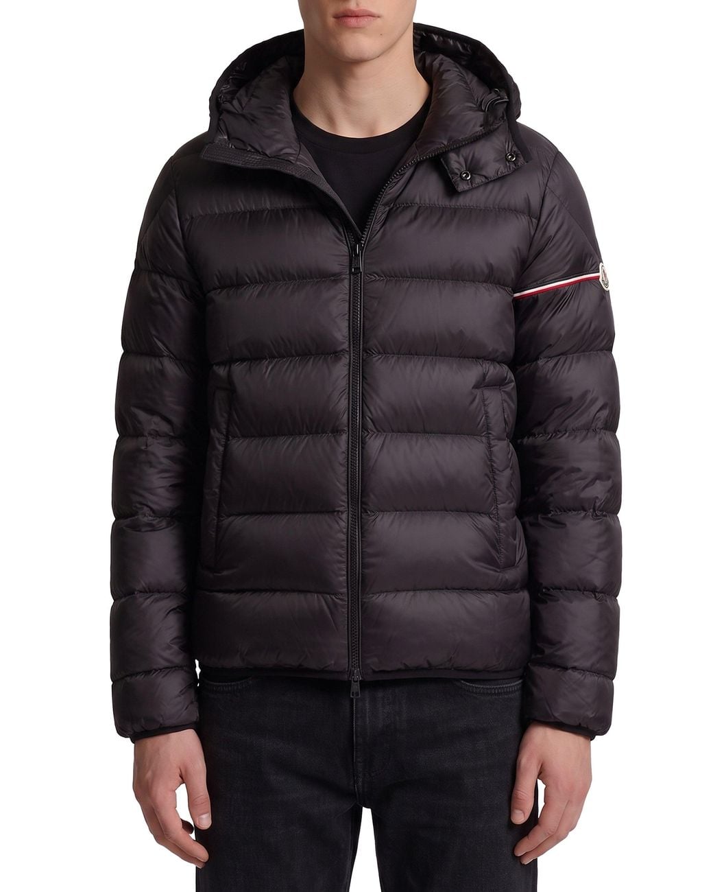 Moncler Black Ravenlock Down Zip-Up Jacket for men