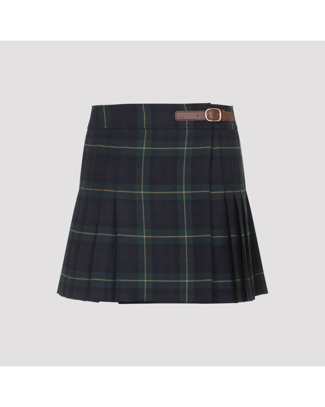 Céline Blue Wool Mini Skirt
