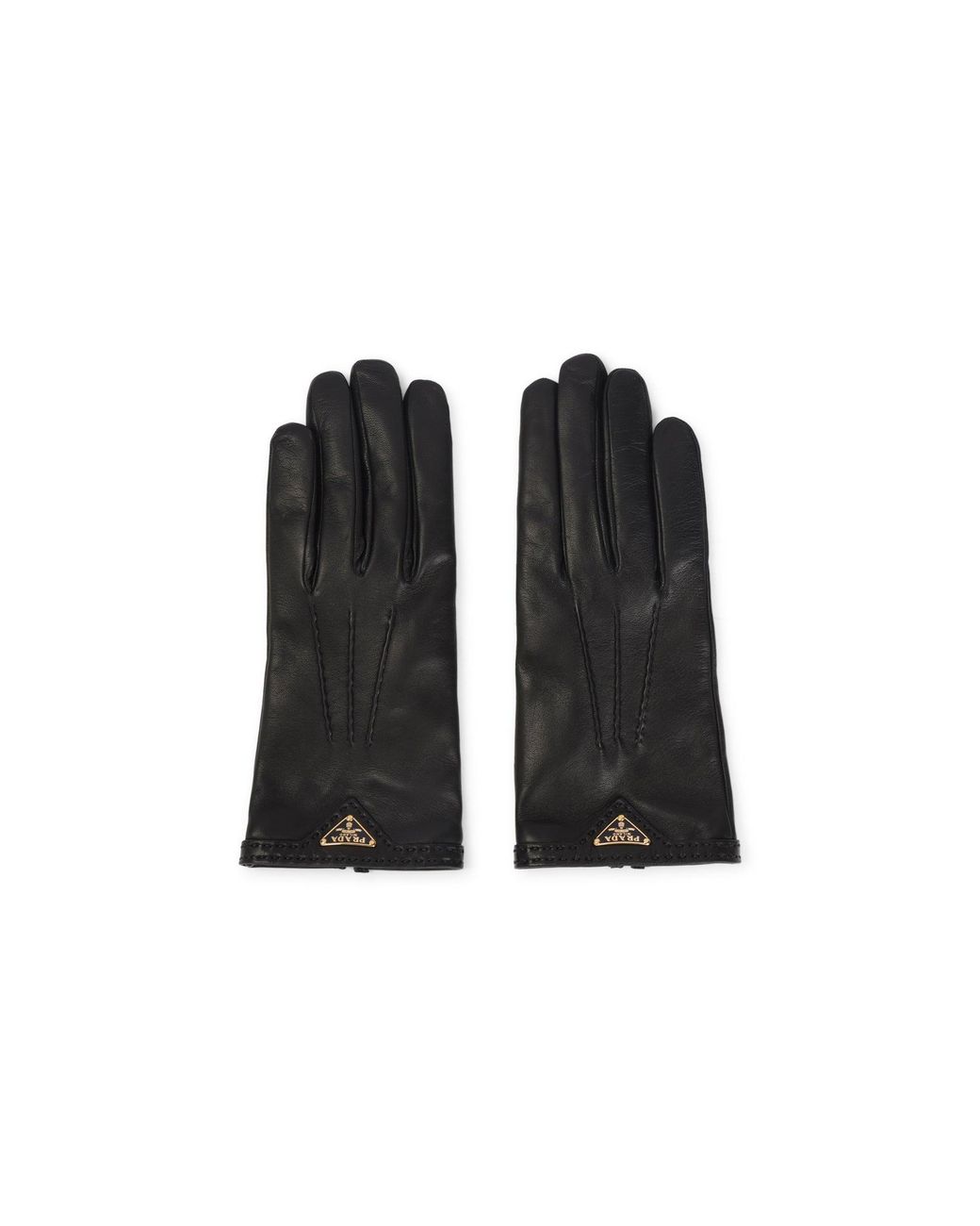 Prada Black Short Nappa Leather Gloves