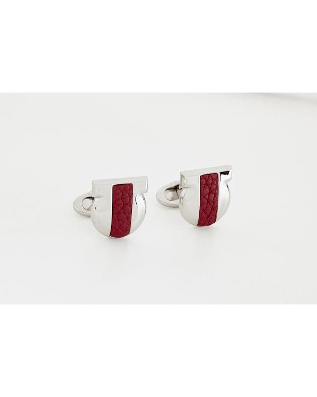 Ferragamo Black Cuff Link — -Tone/Burgundy for men