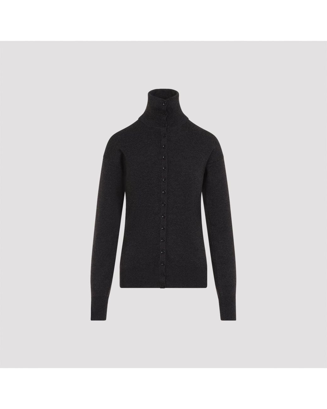 Lemaire Black Buttoned Wool Top